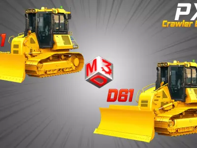 D51 - D61 PXi Dozers 2 in 1 3D Model Pack