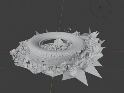 abandoned tire Free 3D model