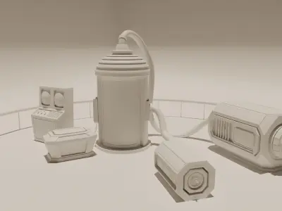 Sci-Fi Stuff Low-poly 3D model