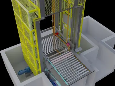 Continuous lift for warehouse shipment 3D model