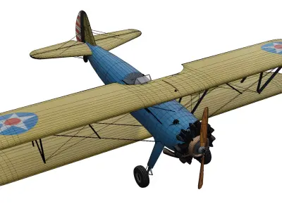 Boeing Stearman PT-17 Low-poly 3D model