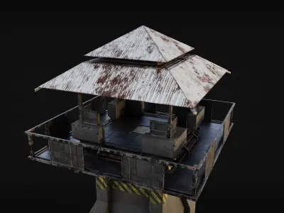 Watch Guard Tower Low-poly 3D model