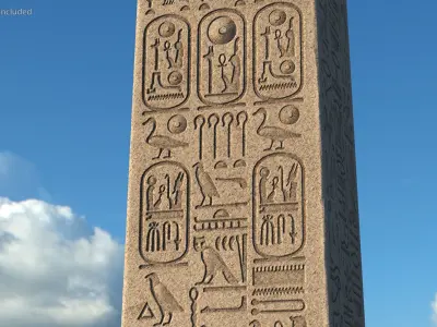 Luxor Obelisks Paris France 3D model
