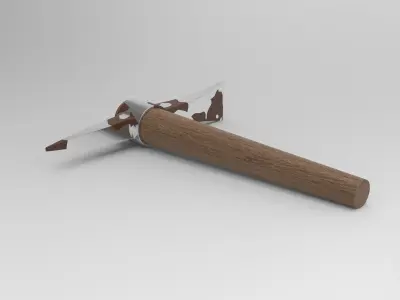 Pickaxe wooden pencil Low-poly 3D model