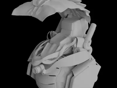 cyberpunk motorcycle with one wheel Low-poly 3D model