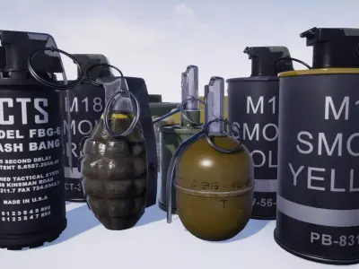 Grenade Pack Low-poly 3D model buy
