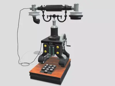 Vintage Telephone 3D model 5