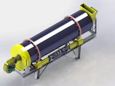 asphalt plant dryer 160 t   h  3D model