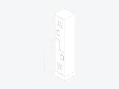 Locker - Metal - Locka - Classic - 2 Person Z Low-poly 3D model