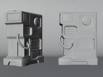 Sci-Fi Power Generator Game-Ready PBR Asset Low-poly 3D model