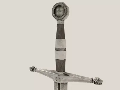 Medieval Sword Low-poly 3D model 20