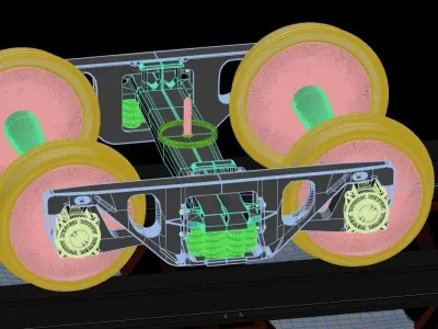 Train axle  Free 3D model
