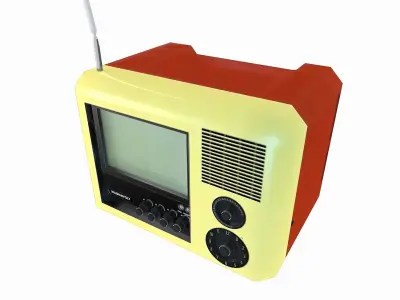 RETRO ANTIQUE TELEVISION Low Poly Low-poly 3D model