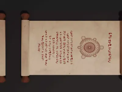 Ancient Magic Spell Scroll Parchment Low-poly 3D model