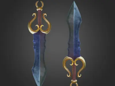 Stylized sword Game Ready  Free low-poly 3D model