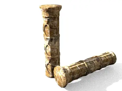 ancient column stone pedestal printable Low-poly 3D model