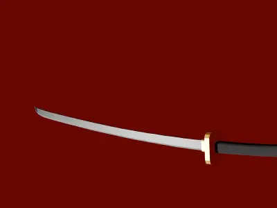 katana Low-poly 3D model 8