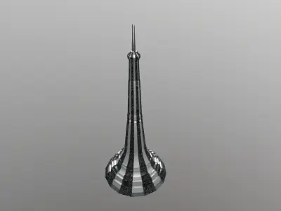 Sci-Fi Building 1 - Tower Low-poly 3D model