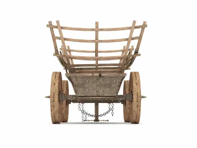 Old Wooden Cart 3D model get