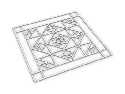 Gold Pattern Decorative Panel Free 3D model