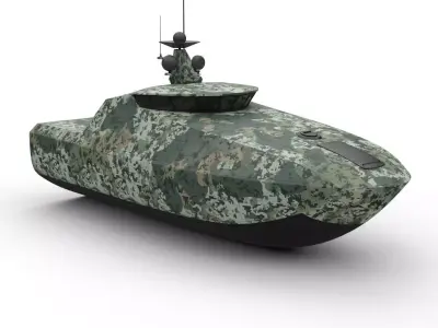 naval military drone boat 3D model