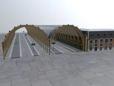 Nice Gare Low-poly 3D model