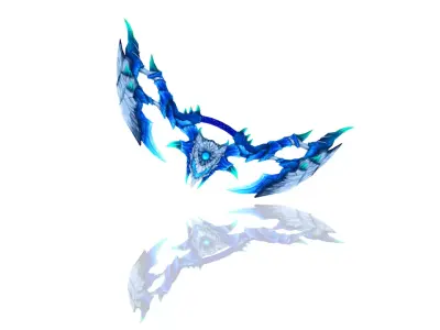 Frozen Bone Bow Low-poly 3D model