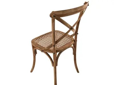 Chair 2 cross back dining Low-poly 3D model