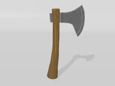 Stylized Axe Low-poly 3D model 9