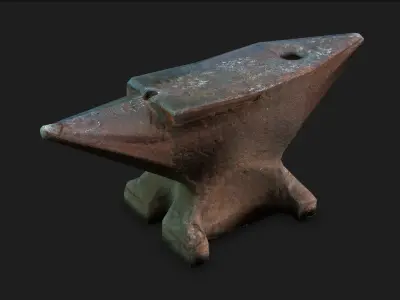 Anvil -low poly 3D modeling Low-poly 3D model