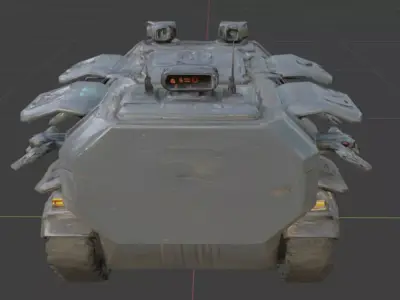 Sci-Fi Drone Carrier - Armored Tracked Vehicle Game Ready PBR Low-poly 3D model