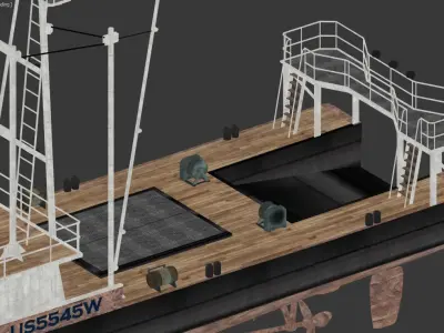 tugboat model 3d fishing boat Low-poly 3D model