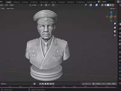 Russian General Valery Gerasimov Chess Piece 3D print model