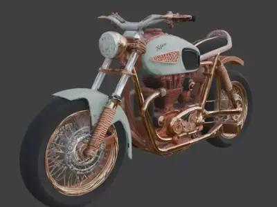 Motorcycle Luxury Jeweled Rose Gold and Jade  Racer Low-poly 3D model