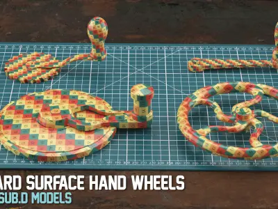 15 Sub-D Hard Surface Hand Wheels 3D model