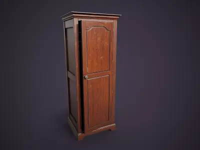 Vintage Wooden Wardrobe Low-poly 3D model buy