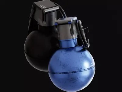 Grenade Low-poly 3D model 2