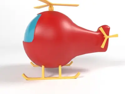 Helicopter Low Poly  cartoon 3D model