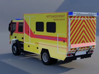 Iveco Eurocargo Rettungsdienst Low-poly 3D model