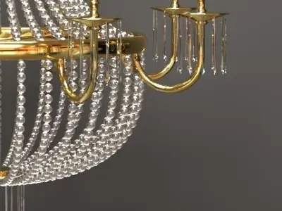 Chandelier gold 3D model