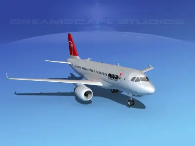 Airbus A319 Northwest Airlines 2 3D model