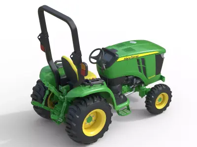 John Deere 3046R Compact Utility Tractor Low-poly 3D model