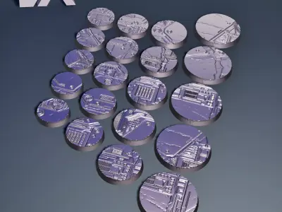 HD Base Set 26 - Digital Marble 3D print model