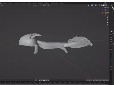 Oxolotl Low poly fish Free 3D model