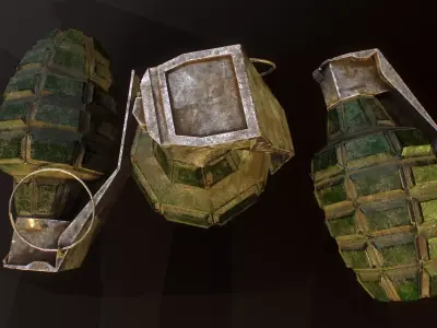 3d Low Poly Grenade Modelling Low-poly 3D model