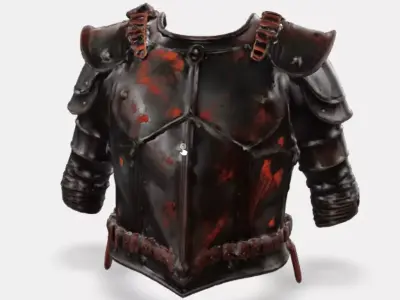 Worn Leather Chestplate Armor Low-poly 3D model