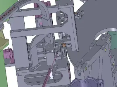 3D CAD Model Automatic Hydraulic Hinge Assembly Line 3D model