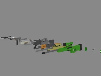 low poly weapons pack Free low-poly 3D model