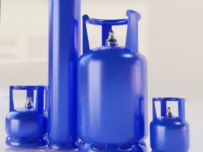 LP gas cylinder tank collection Low-poly 3D model