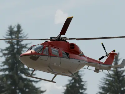 helicopter Low-poly 3D model by 2dollars
